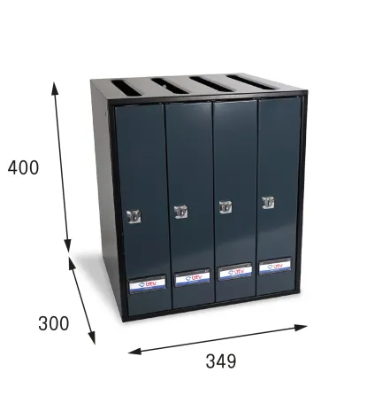 BUZON PRISMA SUPERIOR G4 CUERPO NEGRO PUERTA ANTRACITA 400 x 349 x 300